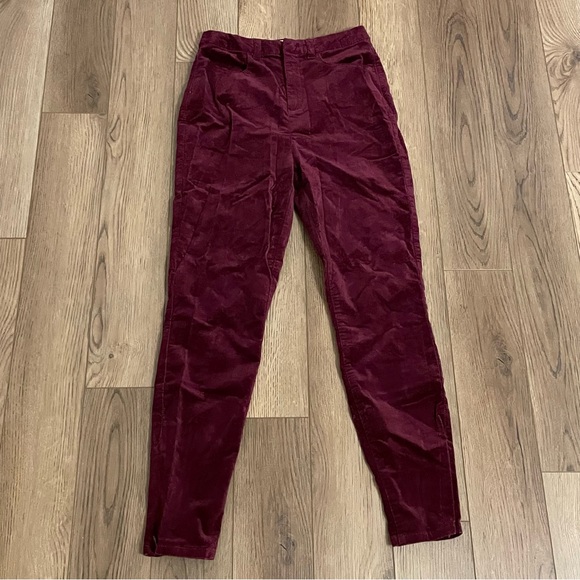 LC Lauren Conrad Pants - Lauren Conrad Runway Burgundy Velvet Pants